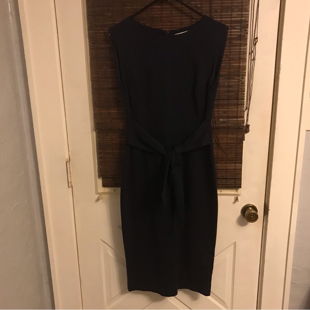Boden Jessica navy ponte knit tie front dress 8